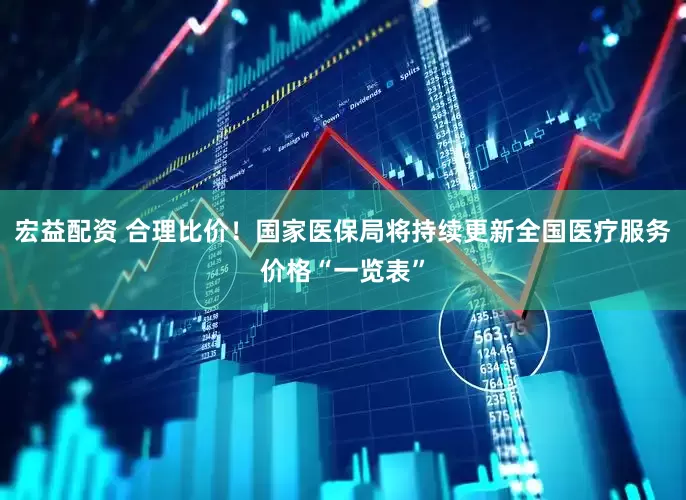 宏益配资 合理比价！国家医保局将持续更新全国医疗服务价格“一览表”